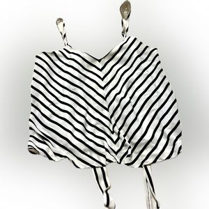 Adjustable Tie Backless Black & White Striped Tank